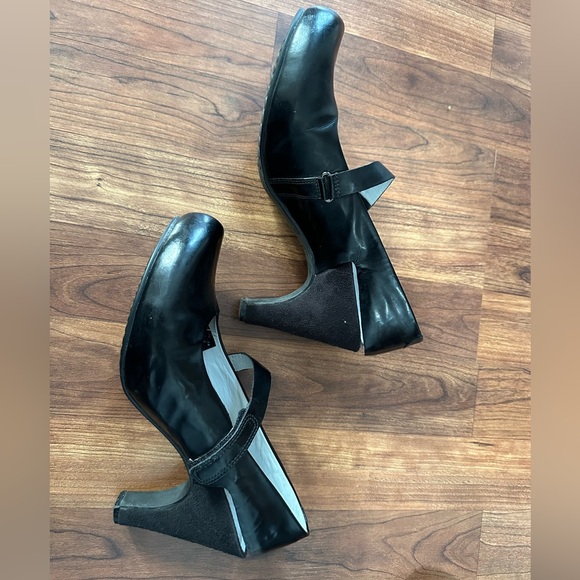 Tsubo black Mary Jane platform heels - leather and suede - Picture 2 of 11